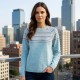 JERSEY DE PUNTO AZUL CON CENEFA MUJER MCM