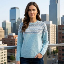 JERSEY DE PUNTO AZUL CON CENEFA