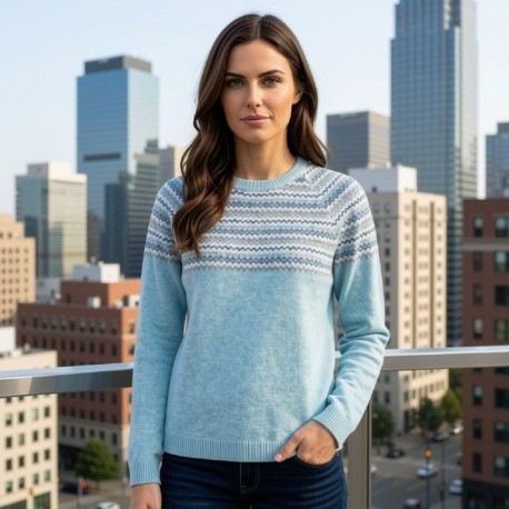 JERSEY DE PUNTO AZUL CON CENEFA MUJER MCM