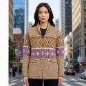 CHAQUETA PUNTO MARRON ABIERTA MUJER MCM