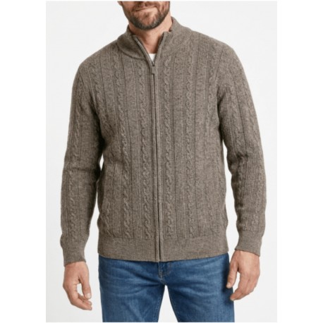 Chaqueta vison de punto trenzada hombre forestal