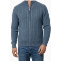 Chaqueta azul de punto trenzada hombre forestal
