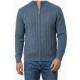 Chaqueta azul de punto trenzada hombre forestal