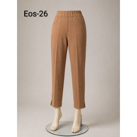 PANTALON TOBILLERO CAMEL CHOCOLATE MUJER SISSUS MODA