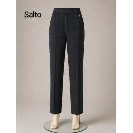 Pantalon recto gris cuadros mujer sissus moda