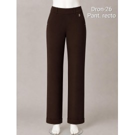 Pantalon recto con vuelta en el dobladillo mujer sissus moda