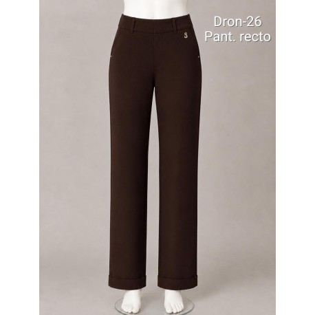 Pantalon recto con vuelta en el dobladillo mujer sissus moda