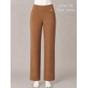 Pantalon camel recto con vuelta en el dobladillo mujer sissus moda