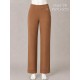 Pantalon camel recto con vuelta en el dobladillo mujer sissus moda