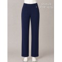 Pantalon azul marino recto con vuelta en el dobladillo mujer sissus moda