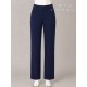 Pantalon azul marino recto con vuelta en el dobladillo mujer sissus moda