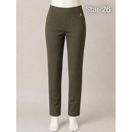 PANTALON PITILLO VERDE KAKI MUJER SISSUS MODA