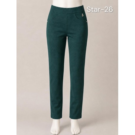 PANTALON PITILLO VERDE BOTELLA MUJER SISSUS MODA