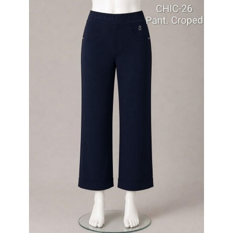 PANTALON CROPED AZUL MARINO MUJER SISSUS MODA