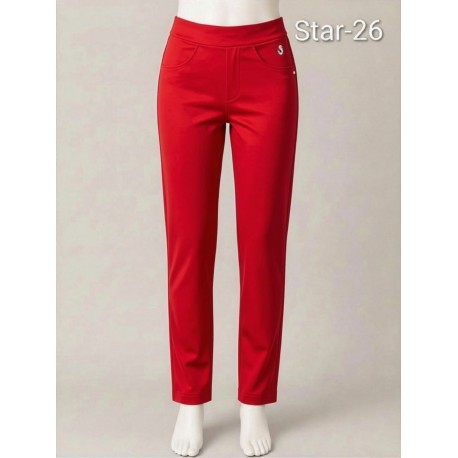 PANTALON PITILLO ROJO MUJER SISSUS MODA