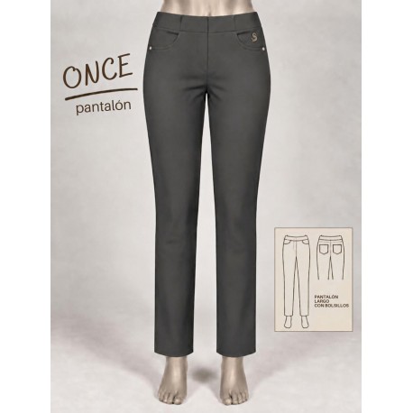 PANTALON RECTO GRIS MUJER SISSUS MODA