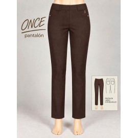 PANTALON RECTO MARRON MUJER SISSUS MODA