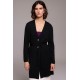 CHAQUETA CÁRDIGAN NEGRA LARGA BOLSILLOS MUJER TACHY ZUCCA