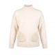 Jersey verde de punto con cuello cisne y bolsillos mujer mcm