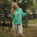 Jersey verde de punto con cuello cisne y bolsillos mujer mcm