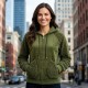 CHAQUETA VERDE CON HILADURA DE PELO MUJER MCM