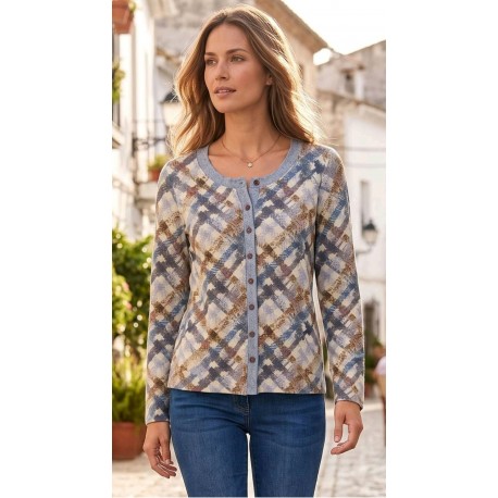 CHAQUETA ESTAMAPADA CON VISTAS TEJANA 