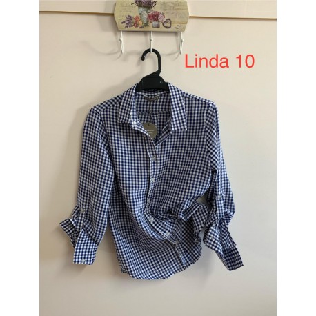 Camisa cuadros azul de mujer privilege