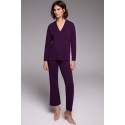 PANTALON MORADO TOBILLERO DE PUNTO DESAGUJADO MUJER ZUCCA 