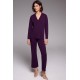 PANTALON MORADO TOBILLERO DE PUNTO DESAGUJADO MUJER ZUCCA 
