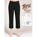 PANTALON CROPED CUADROS negro MUJER SISSUS MODA