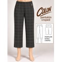 PANTALON CROPED CUADROS GRIS MUJER SISSUS MODA