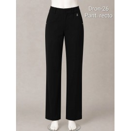 Pantalon negro recto con vuelta en el dobladillo mujer sissus moda