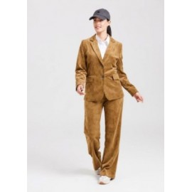 CHAQUETA BLAZIER DE PANA CAMEL MUJER SISSUSMODA