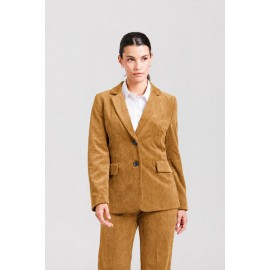 CHAQUETA BLAZIER DE PANA CAMEL MUJER SISSUSMODA