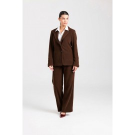 Pantalón acampanado de pana marron mujer sissusmoda