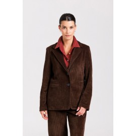 CHAQUETA BLAZIER DE PANA CAMEL MUJER SISSUSMODA