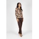 CAMISETA ESTAMPADO GEOMETRICO MARRON MUJER BOGUAR