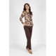 CAMISETA ESTAMPADO GEOMETRICO MARRON MUJER BOGUAR