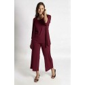 CHAQUETA LARGA GRANATE CON PLIEGUE MUJER BOGUAR