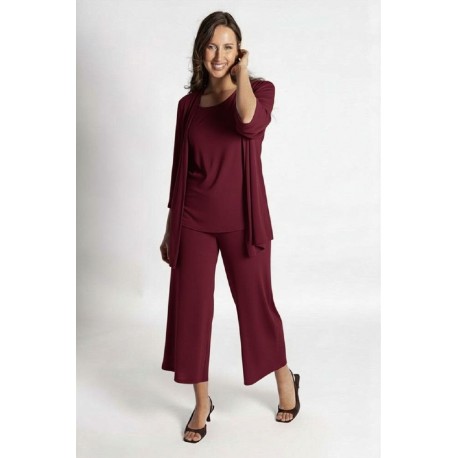 CHAQUETA LARGA GRANATE CON PLIEGUE MUJER BOGUAR