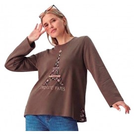 CAMISETA MARRON MUJER LILI DUDU