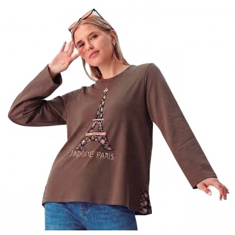 CAMISETA MARRON MUJER LILI DUDU