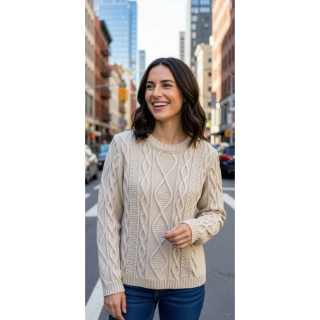 JERSEY TRENZADO AVENA MUJER JUPER
