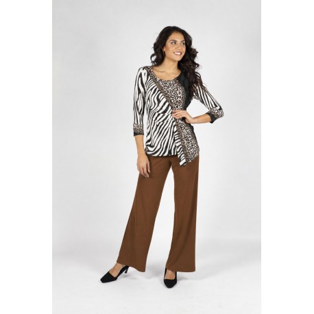 PANTALON ANCHO MOCCA MUJER BOGUAR 