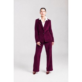Pantalón acampanado de pana burdeos mujer sissusmoda