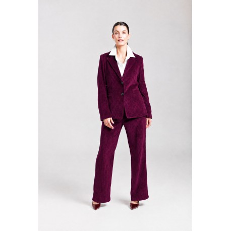 Pantalón acampanado de pana burdeos mujer sissusmoda