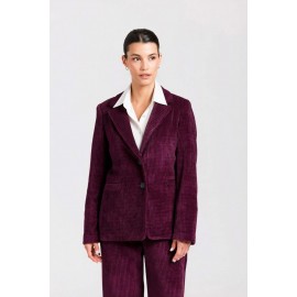 CHAQUETA BLAZIER DE PANA BURDEOS MUJER SISSUSMODA