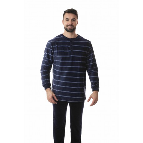 PIJAMA CABALLERO CON TAPETA MARINO