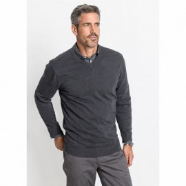 JERSEY BASICO PICO GRIS MOLGOY HOMBRE