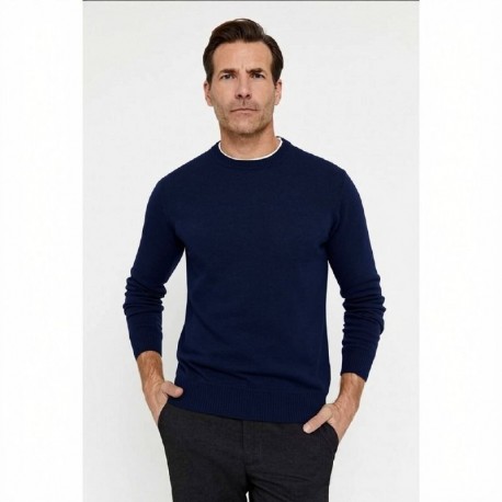 JERSEY BASICO CUELLO REDONDO, AZUL MARINO